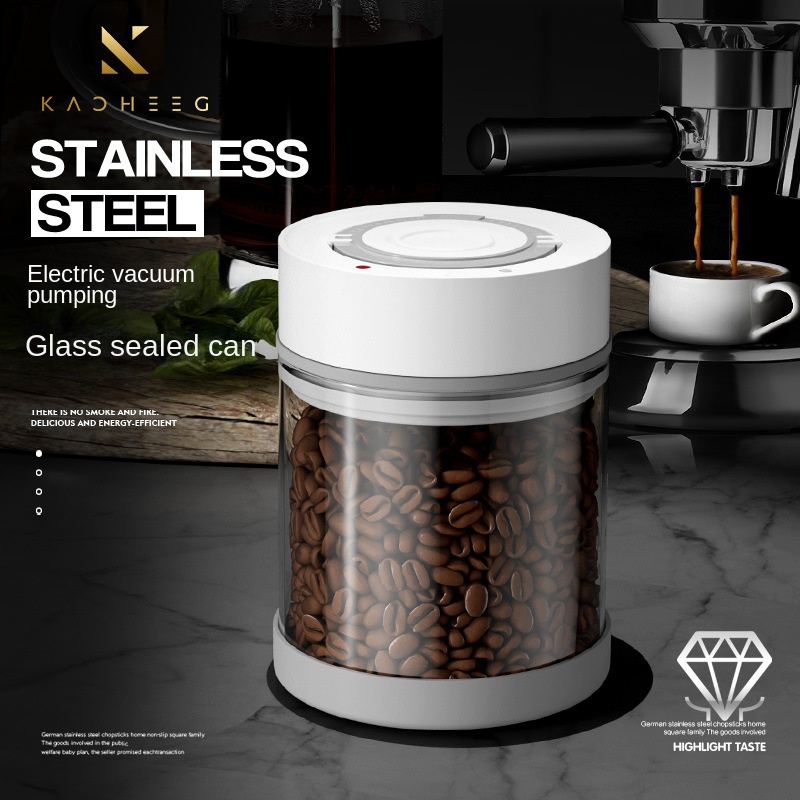Kitchen Appliances Large - Electric Vacuum Coffee Beans Glass Storage