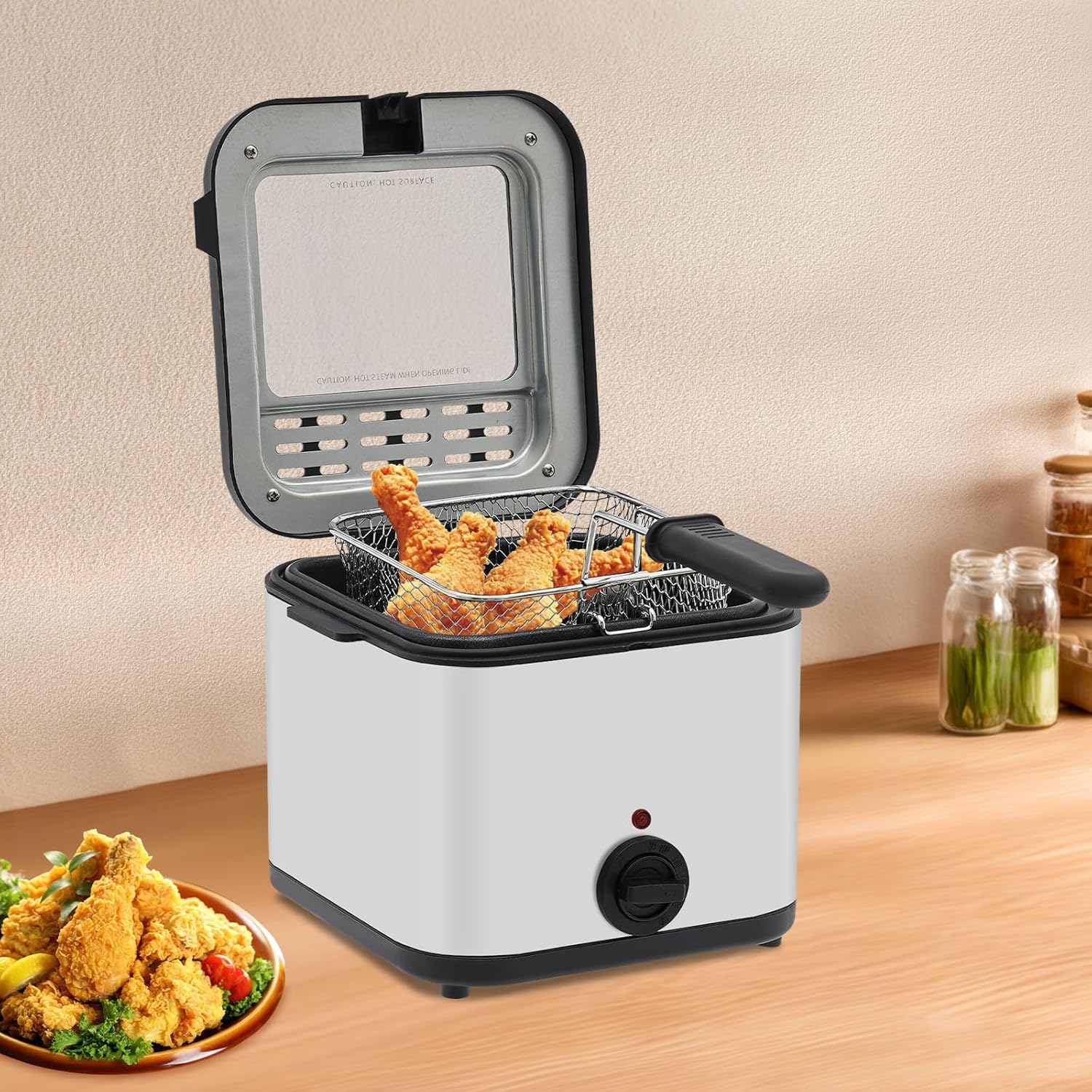 Kitchen Appliances Electric - Countertop Electric Deep Fryer, 2.64qt 1000W