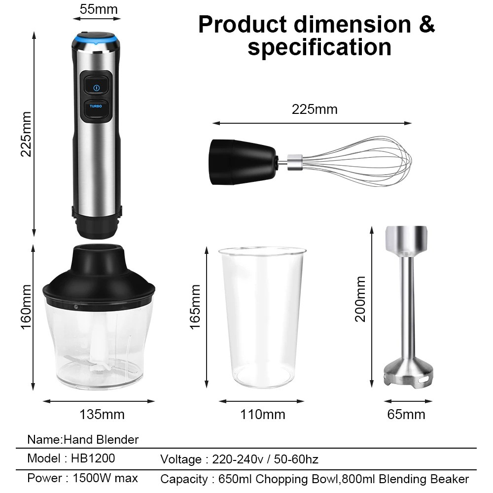 4 in 1 High Power Hand Stick B - đánh giá và giá Blender High Power